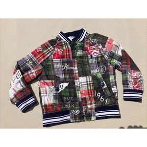 Polo Ralph Lauren‎ Madras-Print  Patch Work Football Jacket Size 24 Months